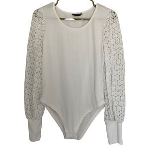 White Large SHEIN Bodysuit